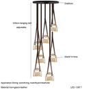 Axyaa Leather Belt Glass Chandelier Pendant Light Luxury LED Lamps Dining Living Room