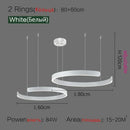 Axyaa Modern LED Chandeliers Metal Rings Pendant Lights for Home Decor
