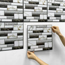 Axyaa Faux Stone Wall Panel Tile Sticker Peel and Stick Backsplash Kitchen Bathroom