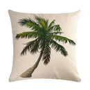 Tropical Tree Green Plant Linen Cushion Cover by Axyaa for Home Decoration