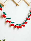 Crochet Cherry Garland for Wall Decor, Axyaa Fruit Banner for Boho Nursery/Wedding Party