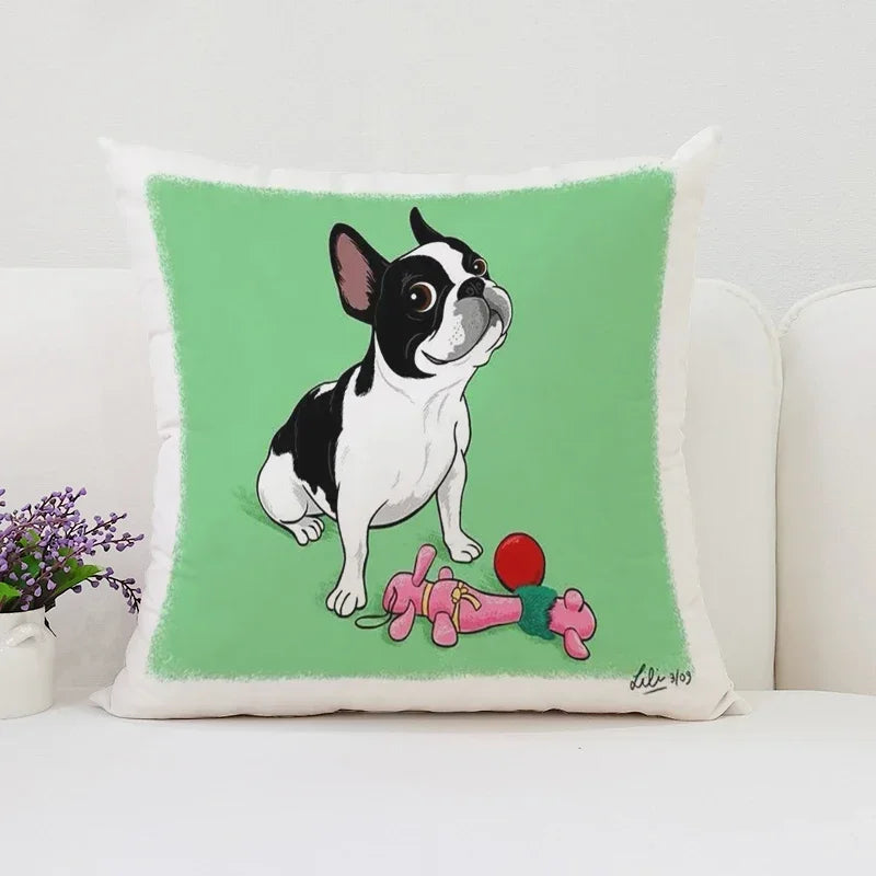 Bull Terrier Art Anime Pillow Cover 40x40 Axyaa Home Decor Throw Pillow