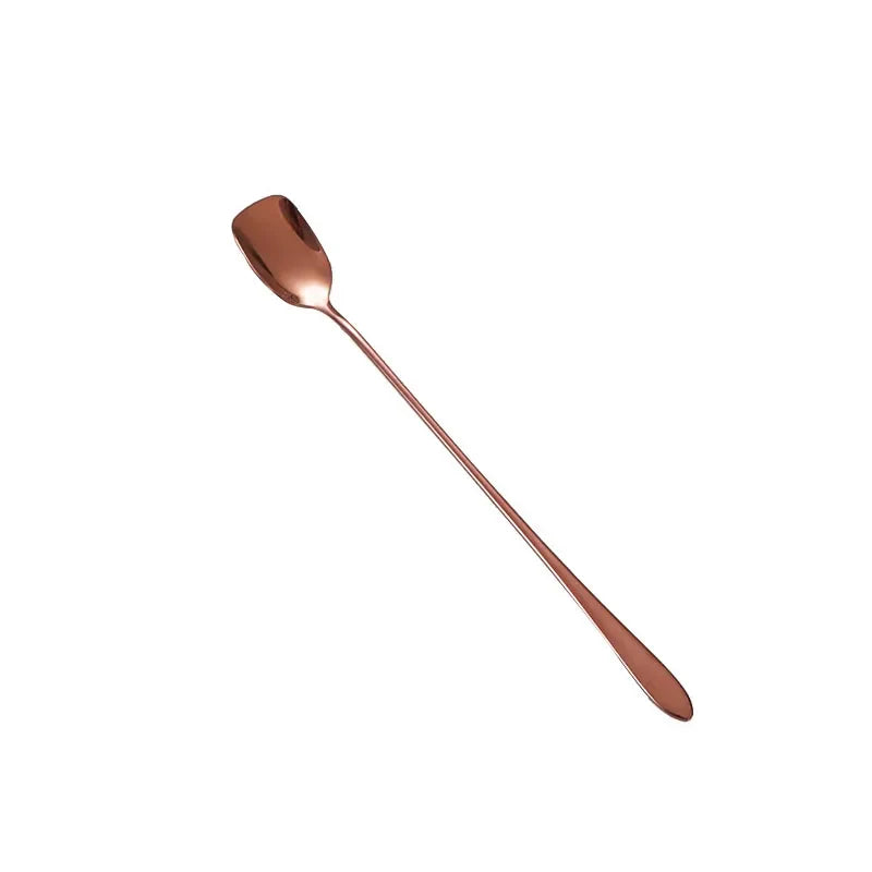 Axyaa Stainless Steel Square Head Spoon Teaspoons - Kitchen Tableware Mixing Spoons