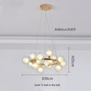 Axyaa Modern Gold Magic Bean Glass Ball Pendant Lamp DNA Molecular Hanging Light