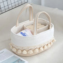 Axyaa Tassel Cotton Rope Diaper Bag Handwoven Multifunctional Storage Basket