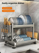 Axyaa Kitchen Dish Drainer Organizer Rack Storage Stand Tray Shelf