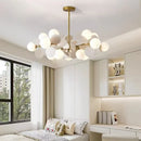 Axyaa Glass LED Designer Chandelier for Living, Dining, and Bedroom - Modern Room Decoration Lighting