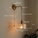 Axyaa Retro LED Wall Lamps, Copper Glass, Indoor Bedroom Bar Bathroom Mirror Light