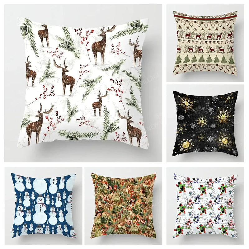 Axyaa Christmas Series Pillowcases for Festive Home Decor 40x40 50x50 60x60