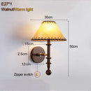 Nordic Bedroom Wall Lamp by Axyaa: Solid Wood, Fabric Shade, Retro Design