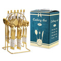Axyaa 24-Piece Stainless Steel Hammer Pattern Cutlery Set