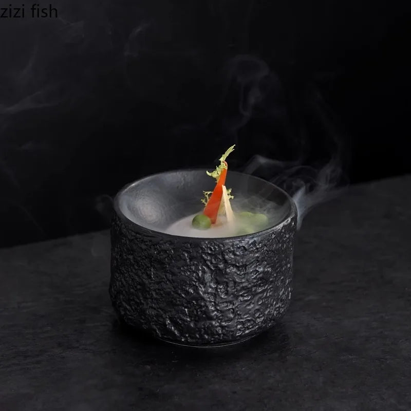 Axya Stone Texture Ceramic Dining Plate: Restaurant & Dessert Plate