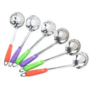 Axyaa Stainless Steel Ladle Strainer with Plastic Handle and Handing Hole