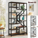 Axyaa 5-Tier Industrial Bookcase Etagere: Freestanding Tall Bookshelves Display Shelf