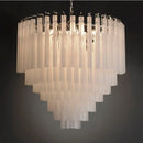 Axyaa White Glass Pendant Chandelier Light - LED Hanging Chandeliers for Bedroom Dining Living Room