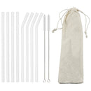 Axyaa Glass Straw Set: Reusable & Eco-Friendly Smoothie Cocktail Straws