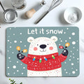 Axyaa Christmas Lights Bear Text Non-Slip Absorbent Kitchen Mat