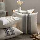 Axyaa Striped Linen Cushion Cover Set, Multicolor Patchwork for Sofa, Couch, Bed