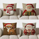 Axyaa Snowman Christmas Pattern Cushion Cover for Sofa, Bedroom, Car - Festive Home Decor