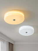 Axya Cream Glass Ceiling Light: French Retro Nordic Simple Vintage Bedroom Lamp