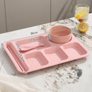 Axyaa Wheat Straw Dining Tray Split Plate Five-grid for Home, School, and Hotel