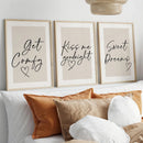 Axyaa 3-Piece Couple-Themed Good Night Quotes Prints Set