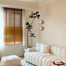 Axyaa Round Wood Glass Ball LED Wall Sconces for Bedroom and Living Room