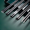 Axyaa 5 Pair Alloy Non-Slip Chopsticks Set for Kitchen Tableware Gift