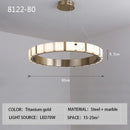 Axyaa Marble Hall Chandelier - Modern Italian Style Light Luxury Circular Living Room Villa Dining Room Pendant Lights