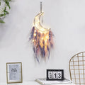 Axyaa Grey Moon Feathers Dream Catcher 60cm Large Handmade Indian Style Wall Hanging