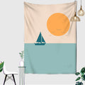 Axyaa Mountain Sunset Abstract Landscape Wall Tapestry: Hanging Art Bedspread Yoga Mat