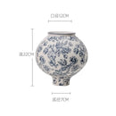 Axyaa Blue and White Porcelain Retro Vase - Ceramic Ice Crack Flower Vase