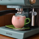 Axyaa Tulip Ceramic Coffee Cup Set - European Design Mug for Afternoon Tea and Breakfast