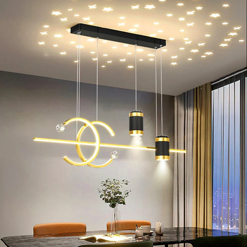 LED Pendant Chandelier by Axyaa: Modern Dining Room Hanging Light