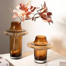 Axyaa Glass Vase: High-end Artistic Flower Arrangement for Living Room
