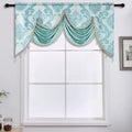 Axyaa Luxury Jacquard Floral Tassel Window Valance for Elegant Home Decor