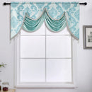 Axyaa Luxury Jacquard Floral Tassel Window Valance for Elegant Home Decor