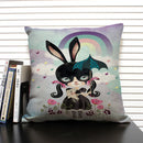 Axyaa Mermaid Linen Cushion Cover for Living Room Sofa Decoration