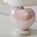 Axyaa Pink Ceramic Heart Shaped LED Table Lamp for Princess Room