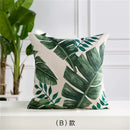 Axyaa Cactus Linen Cushion Cover 45x45cm for Home Decor - Green Plant Pillow Cover