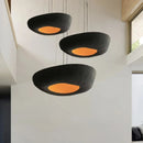 Axyaa Black Pumpkin Japanese Style Ceiling Chandelier - Modern Round Pendant Lamp