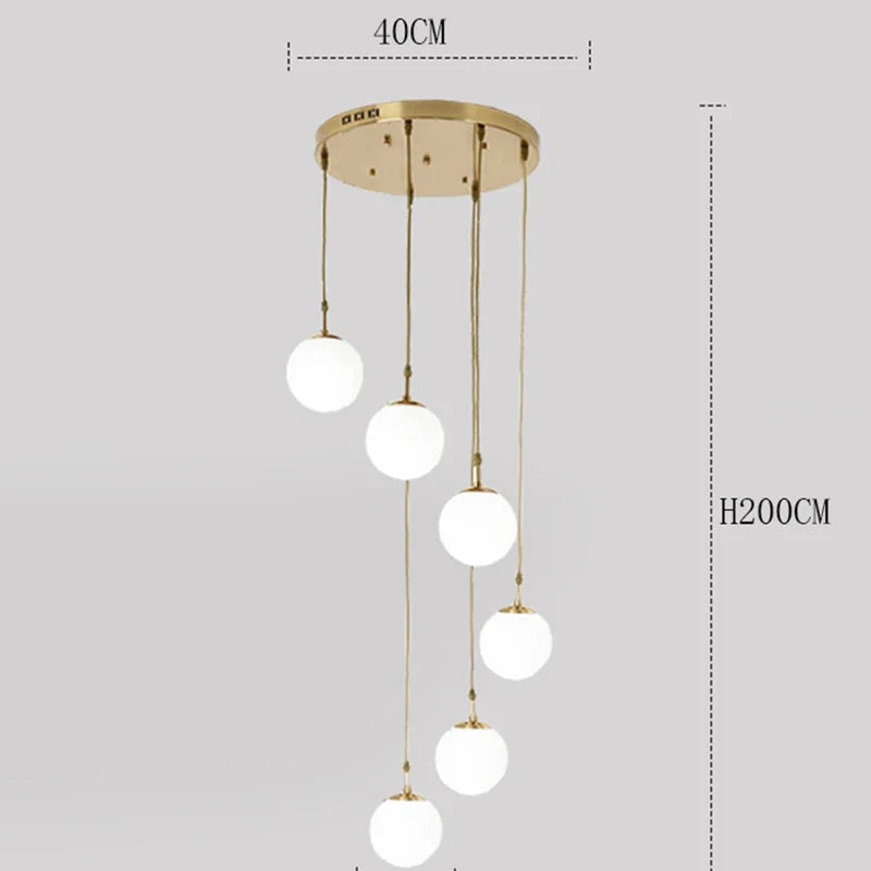 Axyaa Staircase Chandeliers LED Pendant Light for Modern Living Room Decor