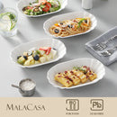 Axyaa 8-Piece 7.75" White Porcelain Dinner Plate Set