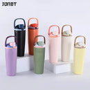 Axyaa Double Wall Vacuum Insulated Water Bottle with Straw - 30oz