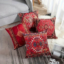 Axyaa Retro Red Ethnic Style Pillowcase for Home Decoration
