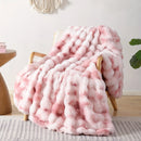 Axyaa Rabbit Fleece Blanket: Soft Solid Color Faux Fur Plush Throw for Home & Travel