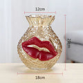 Axyaa Glass Lips Flower Arrangement Home Decoration