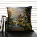 Axyaa Fairy Tale World Oil Painting Cushion Cover for Living Room Sofa