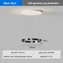 Axyaa Free Lifting Modern Ring Chandelier: LED Eye-Protecting Lamp for Home Décor