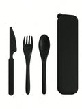 Axyaa Portable Cutlery Set: Plastic Knife, Fork & Spoon - Reusable for School, Outdoor, Camping